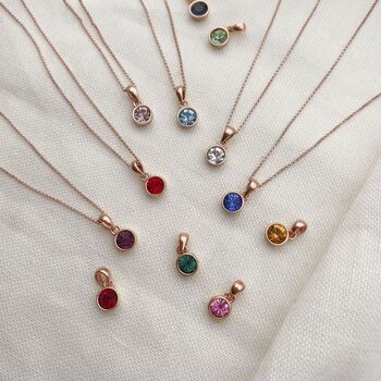 Rose Gold October Birthstone Necklace Rose Quartz, 2 of 5