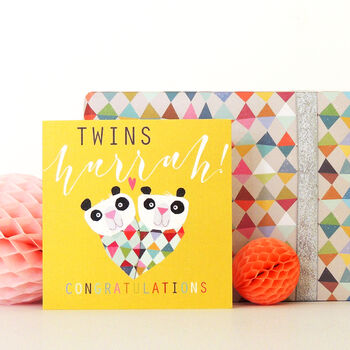 Panda Twins Congratulations Card, 5 of 5