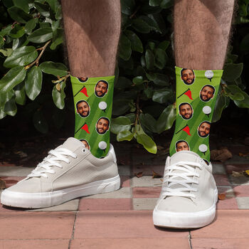 Personalised Golf Course Face Photo Socks, 2 of 5