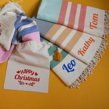 Personalised Cotton Throw, Shawl, Christmas Gift For Her, 4 of 9