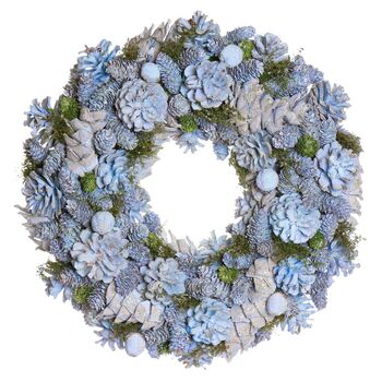 Frosted Blueberry Blooms Christmas Wreath, 2 of 6