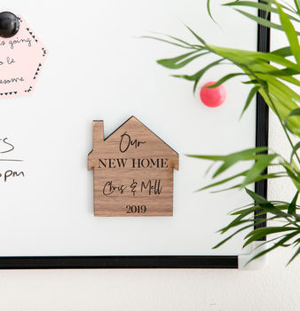 Personalised New Home Couples Wooden Magnet, 2 of 3