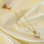 Mother Of Pearl Heart Necklace In 18 K Gold Plate, thumbnail 1 of 3