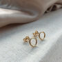 14k Gold Filled Circle Halo Ear Stud Earrings, thumbnail 1 of 9