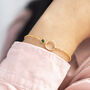 Minimalist Gold Plated Circle Birthstone Bracelet, thumbnail 5 of 12