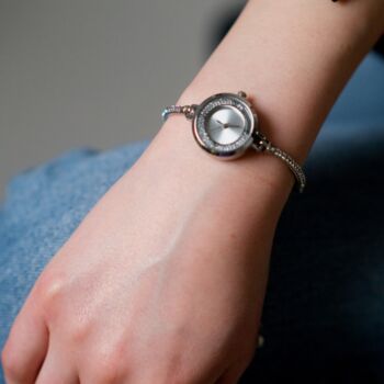 Stainless Steel Bangle Adjustable Bracelet Wrist Watch, 9 of 9