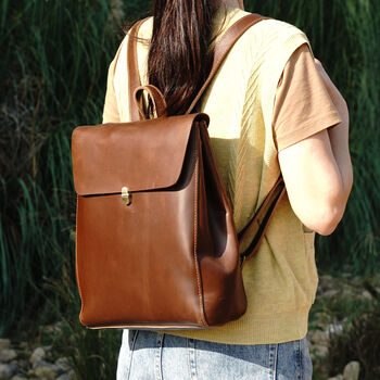 Worn Look Leather Backpack For Ladies, 8 of 12