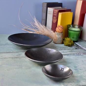 11th Anniversary Gift Set Of Three Pressed Steel Bowls, 3 of 9