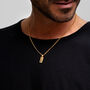Small Ingot Men's Necklace 18 K Gold Plated Steel, thumbnail 5 of 11