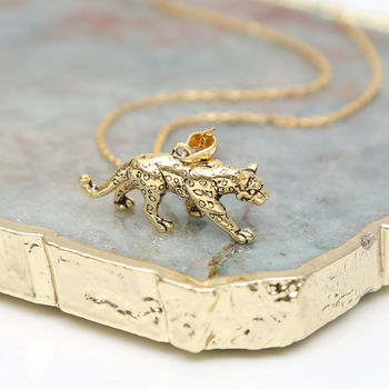 Personalised 18ct Gold Plated Leopard Necklace, 2 of 4