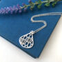 Sterling Silver Geometric Honeycomb Drop Necklace, thumbnail 11 of 12