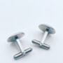 Mini Cufflinks Disco Festive Sparkly Non Tarnish Silver 10mm, thumbnail 6 of 8