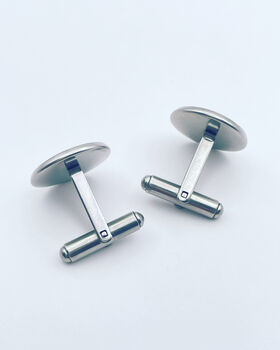 Mini Cufflinks Disco Festive Sparkly Non Tarnish Silver 10mm, 6 of 8