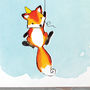 Fox Illustrated First Birthday Card, thumbnail 2 of 7