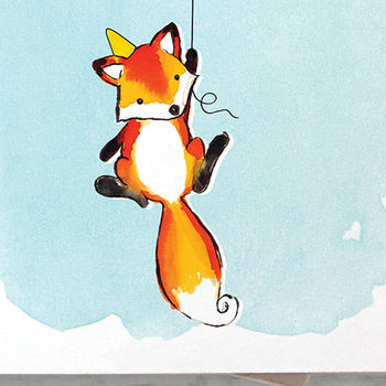 Fox Illustrated First Birthday Card, 2 of 7