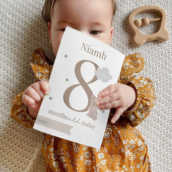 Personalised Woodland Animals Baby Milestone Cards, 2 of 3