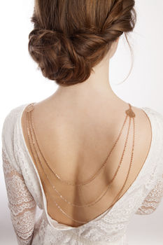 Bridal Back Drape Necklace In Rose Gold, 2 of 4