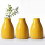 Set Of Three Yellow Ceramic Mini Vases, thumbnail 1 of 4