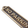 Personalised No Parking Brass Plaque With Vintage Finish, thumbnail 2 of 12