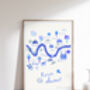 River Thames Map Poster London Blue Landmarks Travel Print, thumbnail 6 of 6