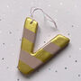 Personalised Handmade Pink And Gold Stripe Clay Hanging Letter, thumbnail 4 of 4