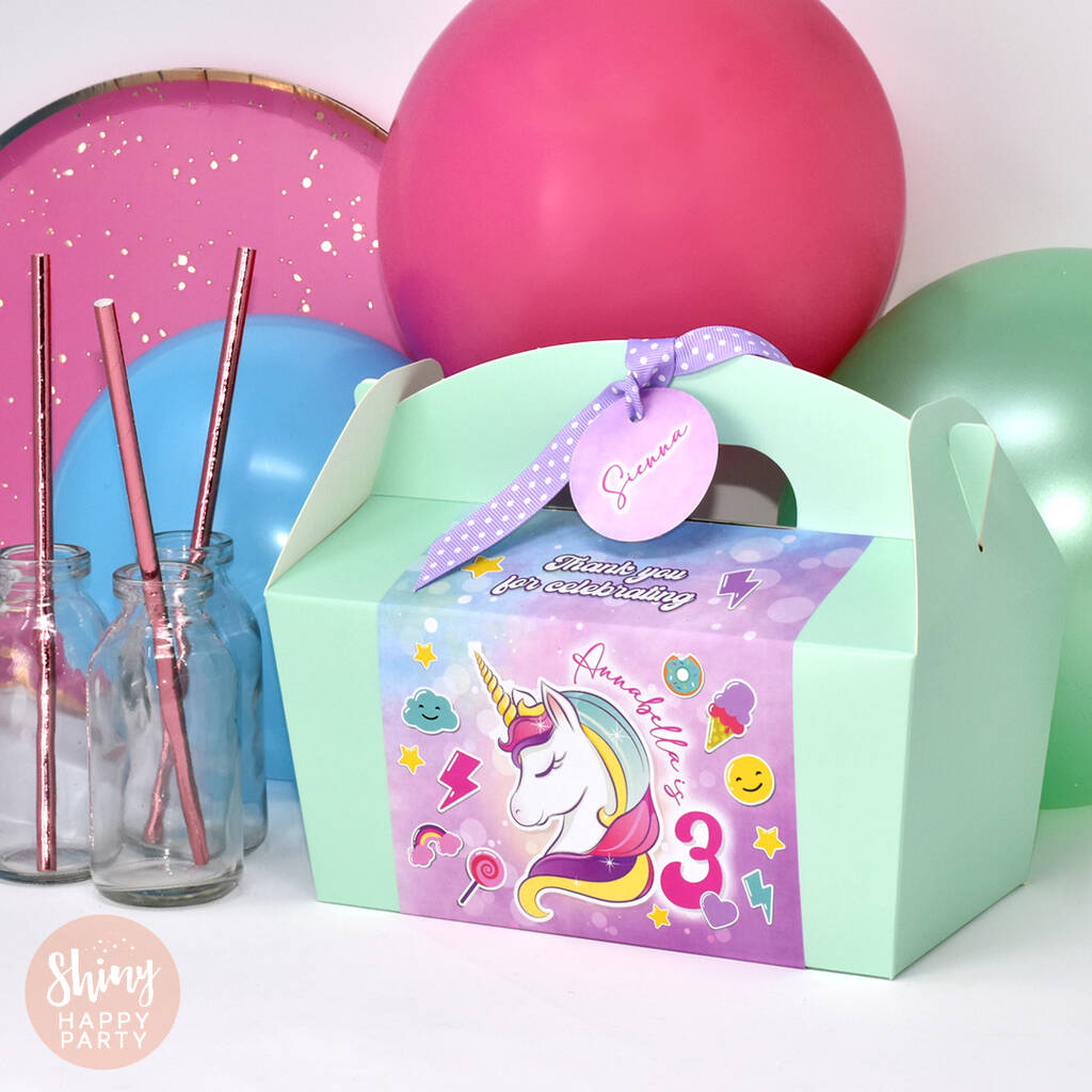 Personalised Unicorn Party Gift Box By Shiny Happy Party