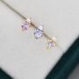 Sterling Silver Alexandrite Blue Purple Cz Stud Earrings, thumbnail 7 of 12