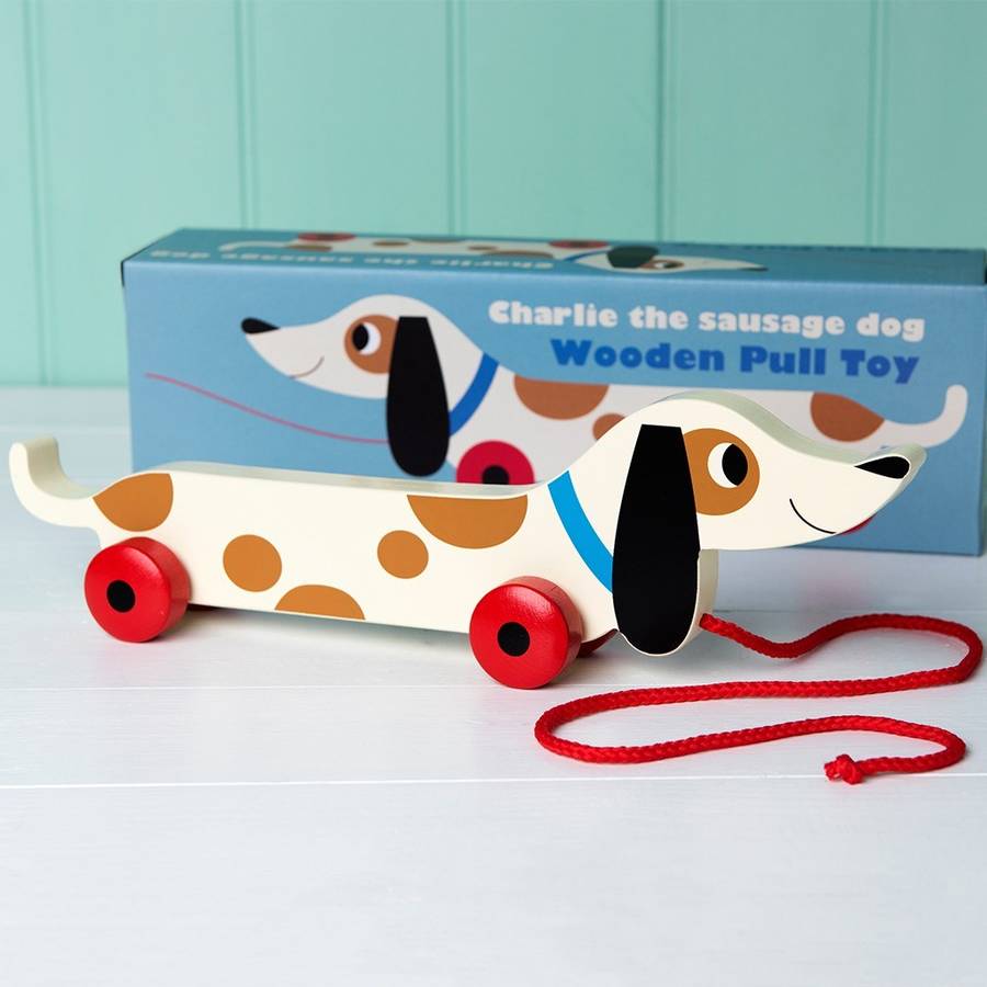 wooden pull along toy by berylune