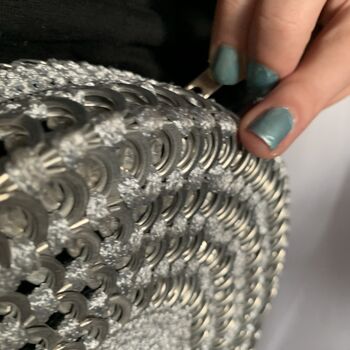 Circular Fashion Daisy Chain Crochet Ring Pulls Bag, 7 of 12