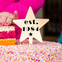 Personalised Est Birth Year Gold Star Cake Topper, thumbnail 1 of 7