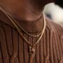 Mens Initial Necklace Silver Chain With Letter Pendant Necklace, thumbnail 9 of 10