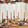 Set Of Six Distressed Orange Tru Glow LED Taper Candles, thumbnail 4 of 5