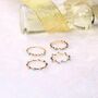 Four Piece Bohemian Slim Gold Plated Stackable Ring Set, thumbnail 4 of 6