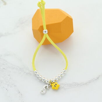 Kids Personalised Enamel Charm Suede Slider Bracelet, 3 of 11