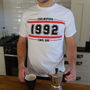 Personalised Place, Year And Postcode T Shirt, thumbnail 1 of 5