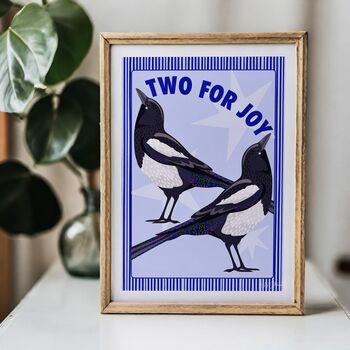 Two For Joy Baby Blue Magpie Art Print, 4 of 11