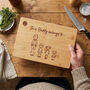 Personalised Our Family Engraved Wooden Chopping Board, thumbnail 6 of 6