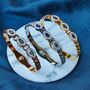 18ct Rose Gold Plated Evil Eye Brass Gold Zircon Bangle Bracelet, thumbnail 3 of 7