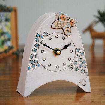 Butterfly And Blue Meadow Mantel Clock, 2 of 6
