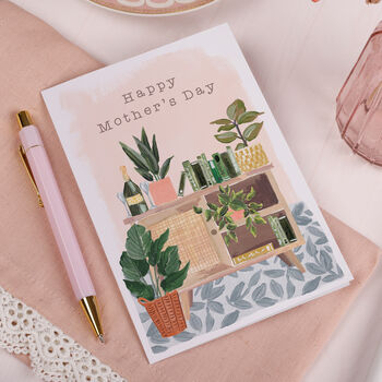 Mother's Day Card With Plants, Books And Champagne, 2 of 2