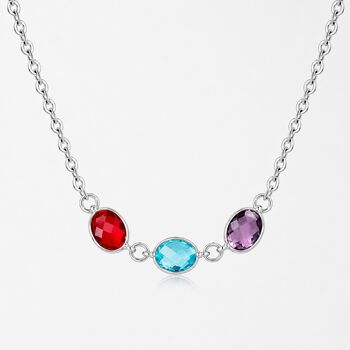 Personalised Create Your Own Oval Family Birthstones Necklace, 8 of 8