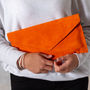 Personalised Suede Leather Envelope Clutch Bag, thumbnail 7 of 12