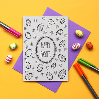Happy Easter Colouring In Card, 2 of 2