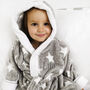 Personalised Grey And White Star Baby Dressing Gown, thumbnail 2 of 7