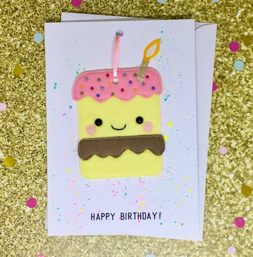 Keepsake Handmade Birthday Cake Decoration Card, 1 of 3