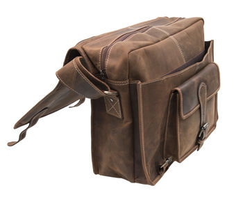 Urban Large Leather Satchel Bag, 7 of 8