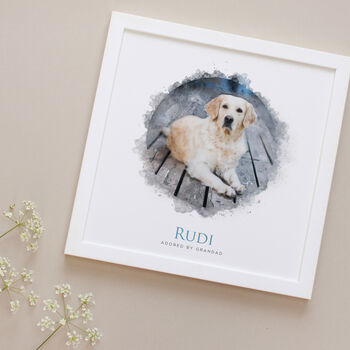 Personalised Dog Watercolour Portrait Framed Print, 3 of 6