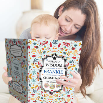 Personalised Words Of Wisdom Christening Gift Book, 2 of 10