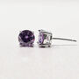 Alexandrite Moissanite Crystal Sterling Silver Earrings, thumbnail 4 of 6