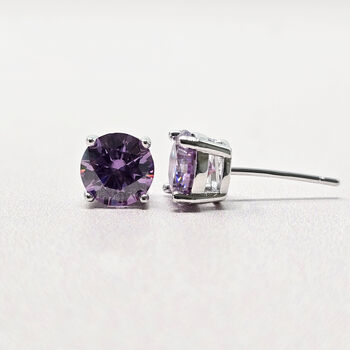 Alexandrite Moissanite Crystal Sterling Silver Earrings, 4 of 6